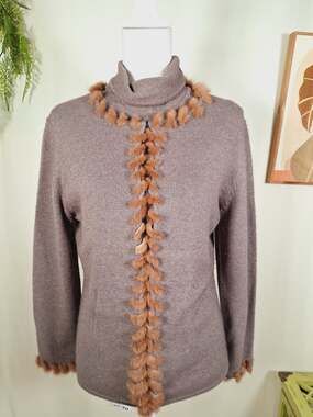 DD Collection Women's 2 Piece Wool/Cashmere Cardigan Sweater + Sleeveless